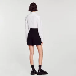 Mulheres Sandro Paris Shorts De Tweed Com Cintura Alta