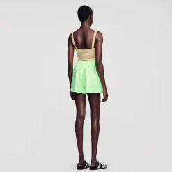 Mulheres Sandro Paris Shorts Largos De Cetim