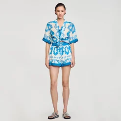 Mulheres Sandro Paris Shorts Largos E Estampados