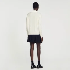 Mulheres Sandro Paris Sueter Com Gola Polo