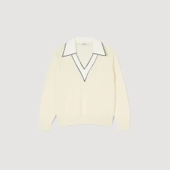Mulheres Sandro Paris Sueter Com Gola Polo