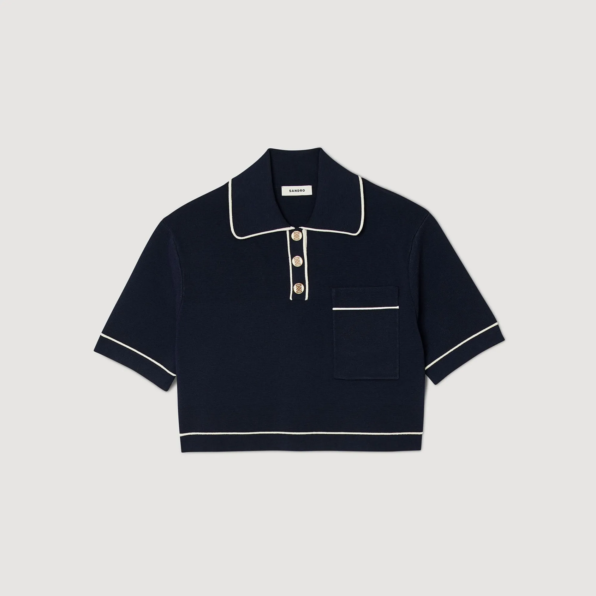 Mulheres Sandro Paris Sueter Curto Tipo Polo