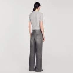 Mulheres Sandro Paris Sueter Curto Tipo Polo