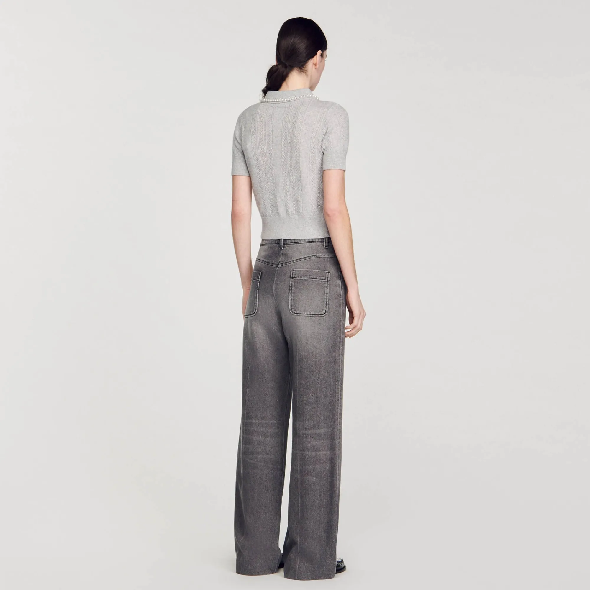 Mulheres Sandro Paris Sueter Curto Tipo Polo