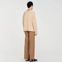 Homem Sandro Paris Sueter De Algodao Em Croche Espiral