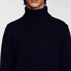 Homem Sandro Paris Sueter De Gola Alta De La E Caxemira