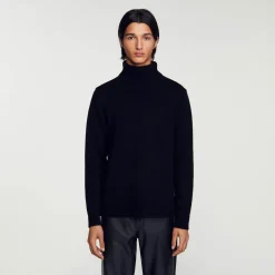 Homem Sandro Paris Sueter De Gola Alta De La E Caxemira