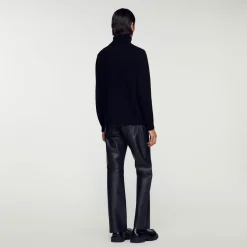 Homem Sandro Paris Sueter De Gola Alta De La E Caxemira