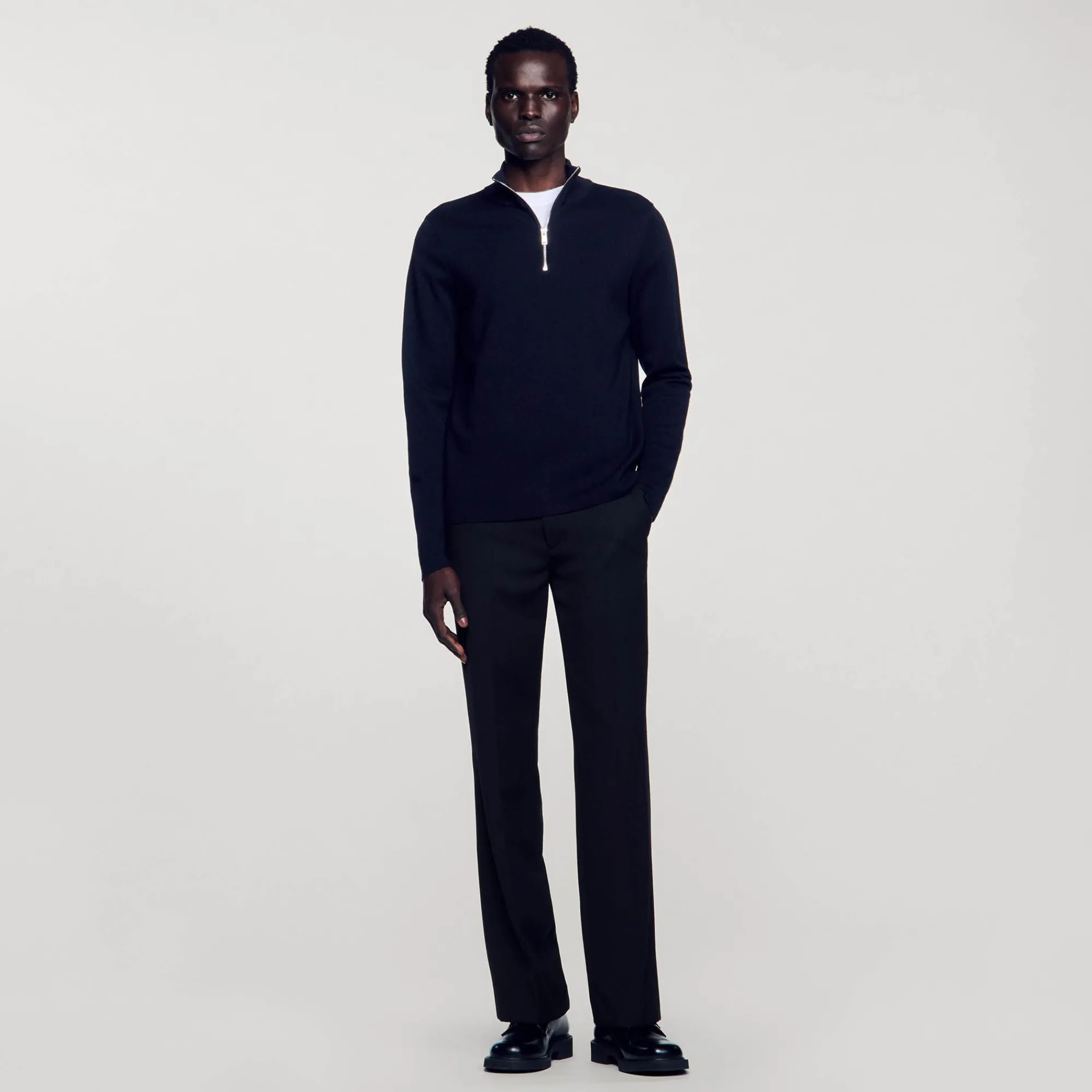 Homem Sandro Paris Sueter De La Com Ziper