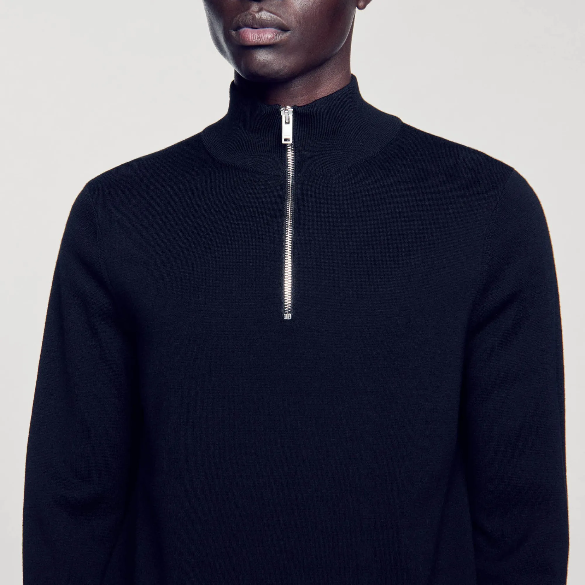 Homem Sandro Paris Sueter De La Com Ziper