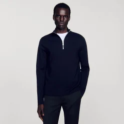 Homem Sandro Paris Sueter De La Com Ziper