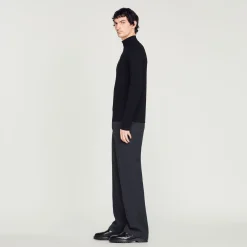 Homem Sandro Paris Sueter De La Com Ziper