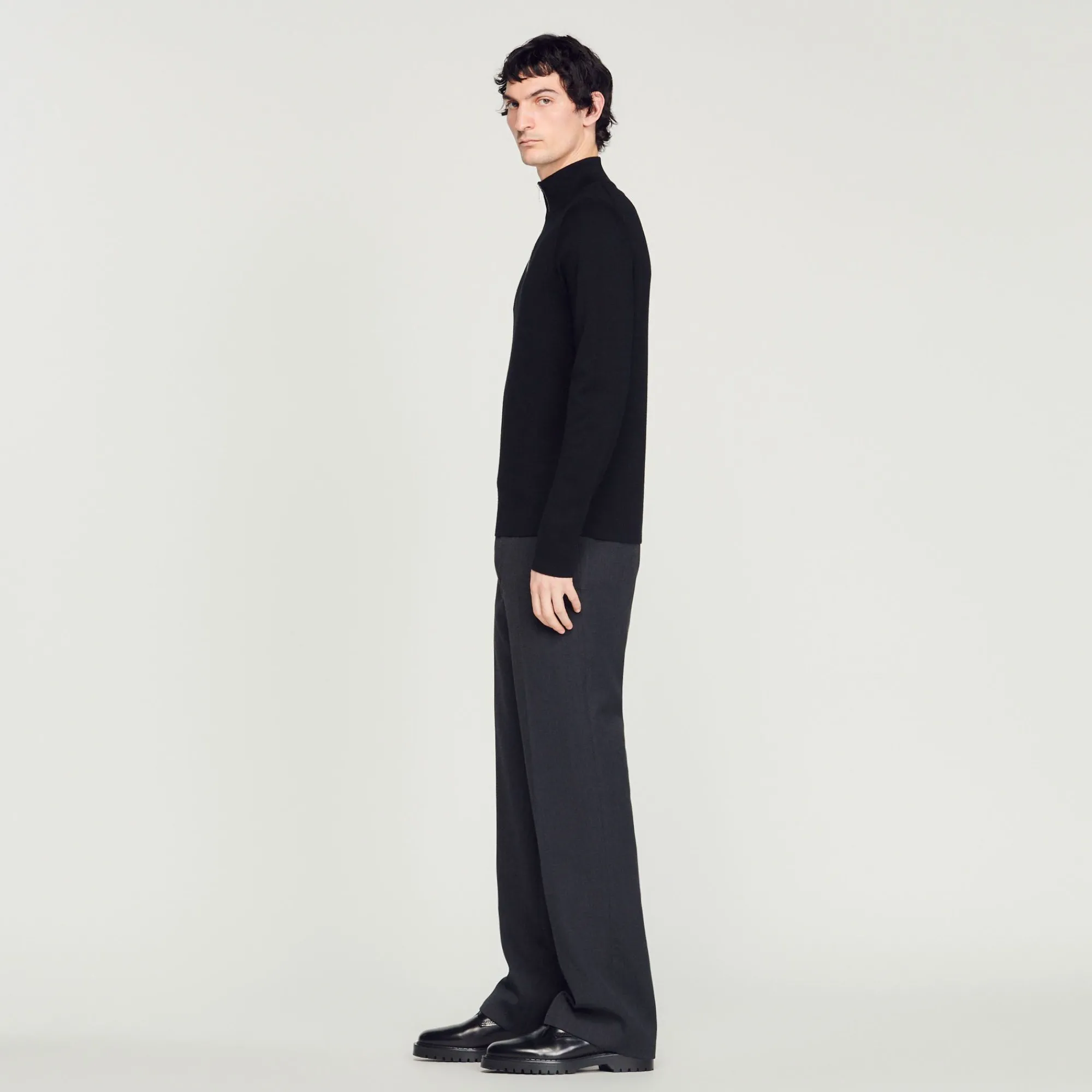 Homem Sandro Paris Sueter De La Com Ziper