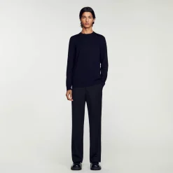 Homem Sandro Paris Sueter De La De Malha Fina