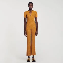 Mulheres Sandro Paris Sueter De Malha Brilhante