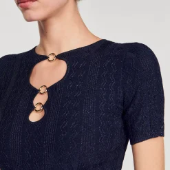 Mulheres Sandro Paris Sueter De Malha Brilhante