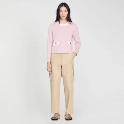 Mulheres Sandro Paris Sueter De Malha Fina