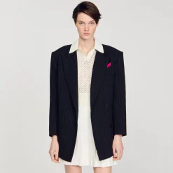 Mulheres Sandro Paris Sueter Polo Curto De Malha