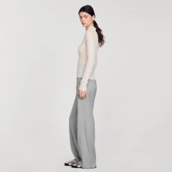 Mulheres Sandro Paris Sueter Transparente Com Strass