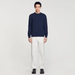 Homem Sandro Paris Sweatshirt De Algodao Com Flor