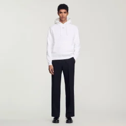 Homem Sandro Paris Sweatshirt Masculina De Algodao Organico Bordado