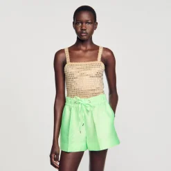 Mulheres Sandro Paris Top Com Strass