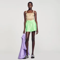 Mulheres Sandro Paris Top Com Strass