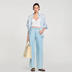 Mulheres Sandro Paris Top De Croche