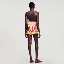 Mulheres Sandro Paris Top De Malha Com Strass