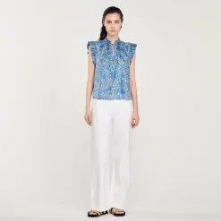 Mulheres Sandro Paris Top Estampado