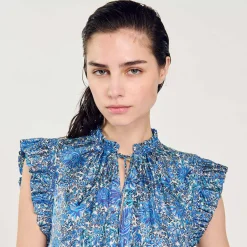 Mulheres Sandro Paris Top Estampado