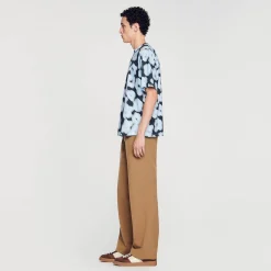 Homem Sandro Paris T-Shirt De Algodao Com Flores