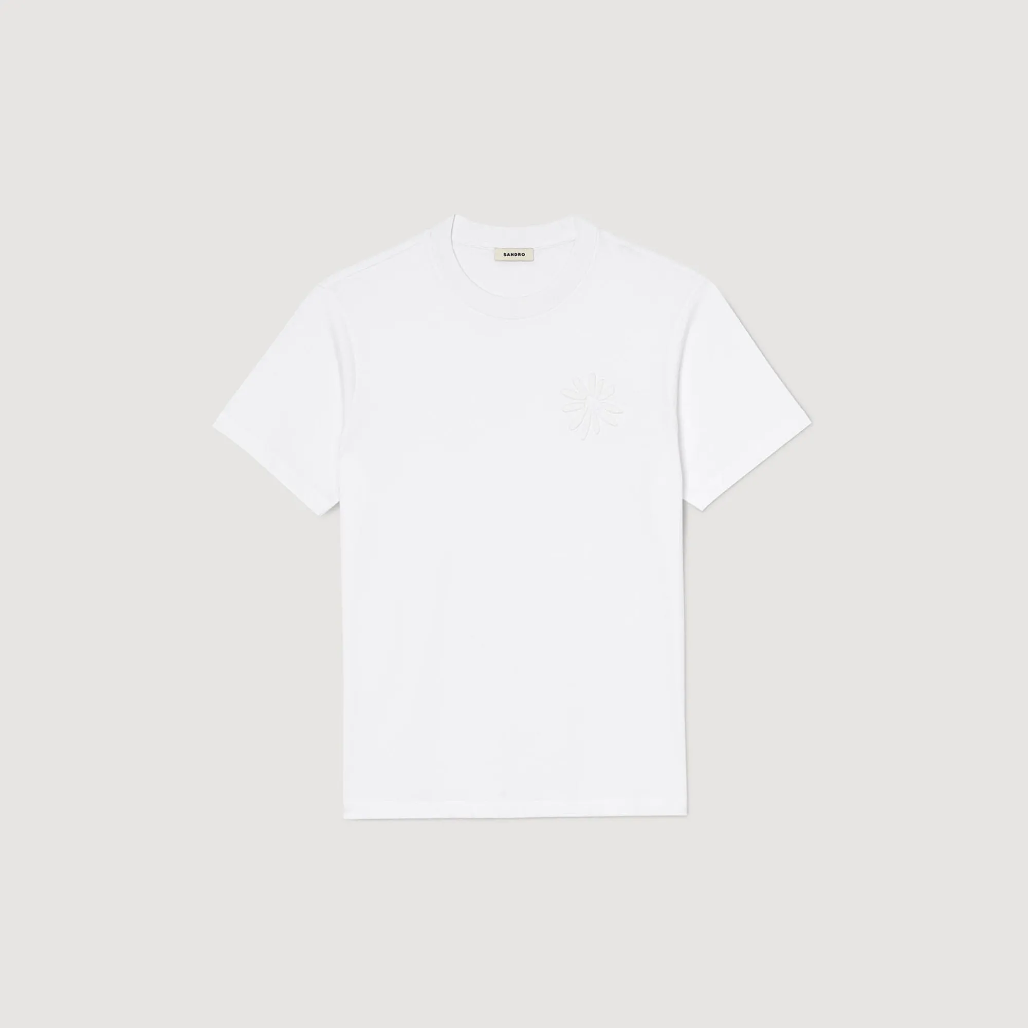 Homem Sandro Paris T-Shirt De Algodao Com Flor