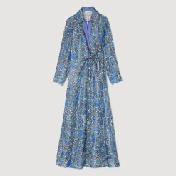 Mulheres Sandro Paris Vestido Camisa Midi Com Flores