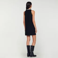 Mulheres Sandro Paris Vestido Com Gola Com Joias