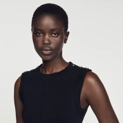 Mulheres Sandro Paris Vestido Curto Bicolor