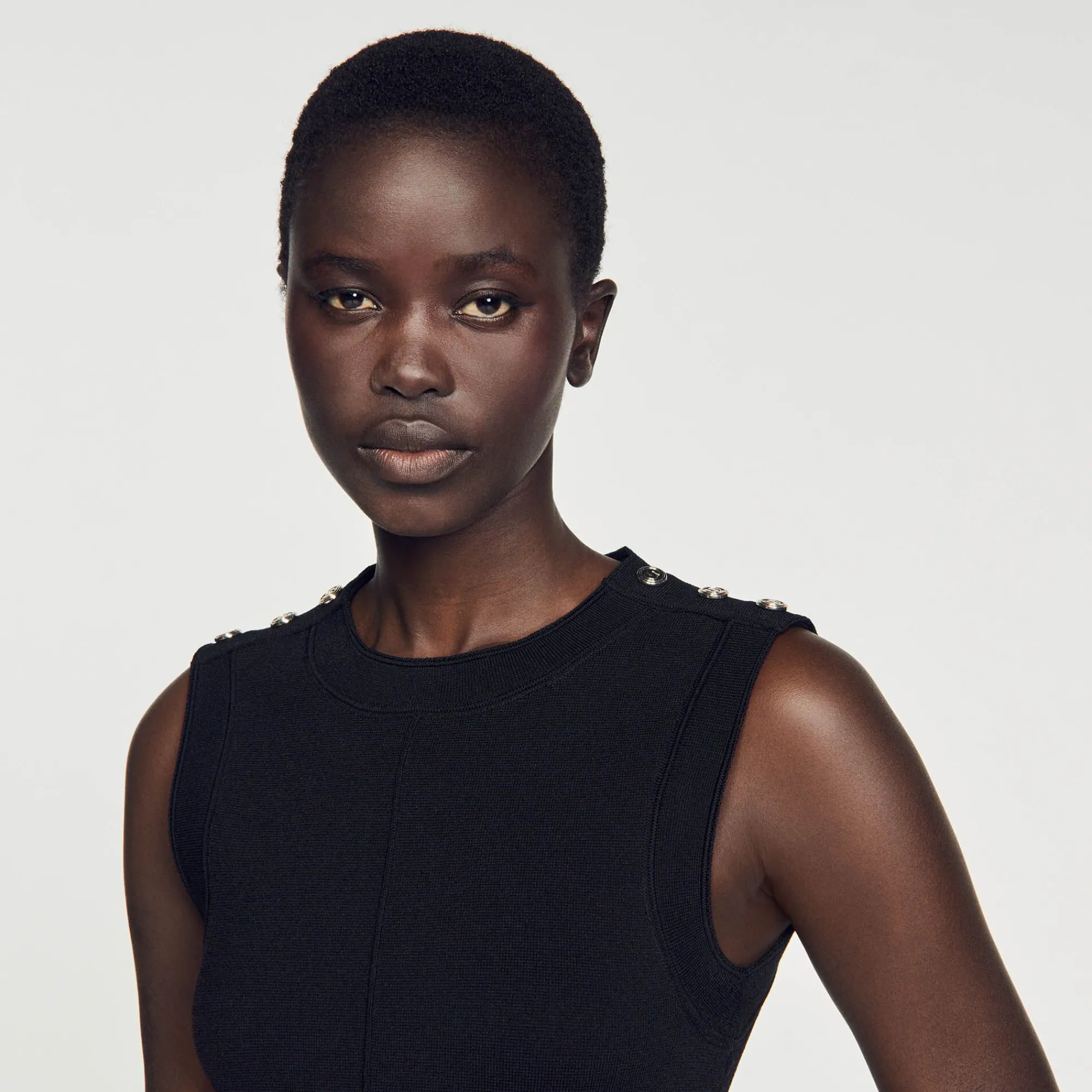 Mulheres Sandro Paris Vestido Curto Bicolor