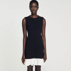 Mulheres Sandro Paris Vestido Curto Bicolor