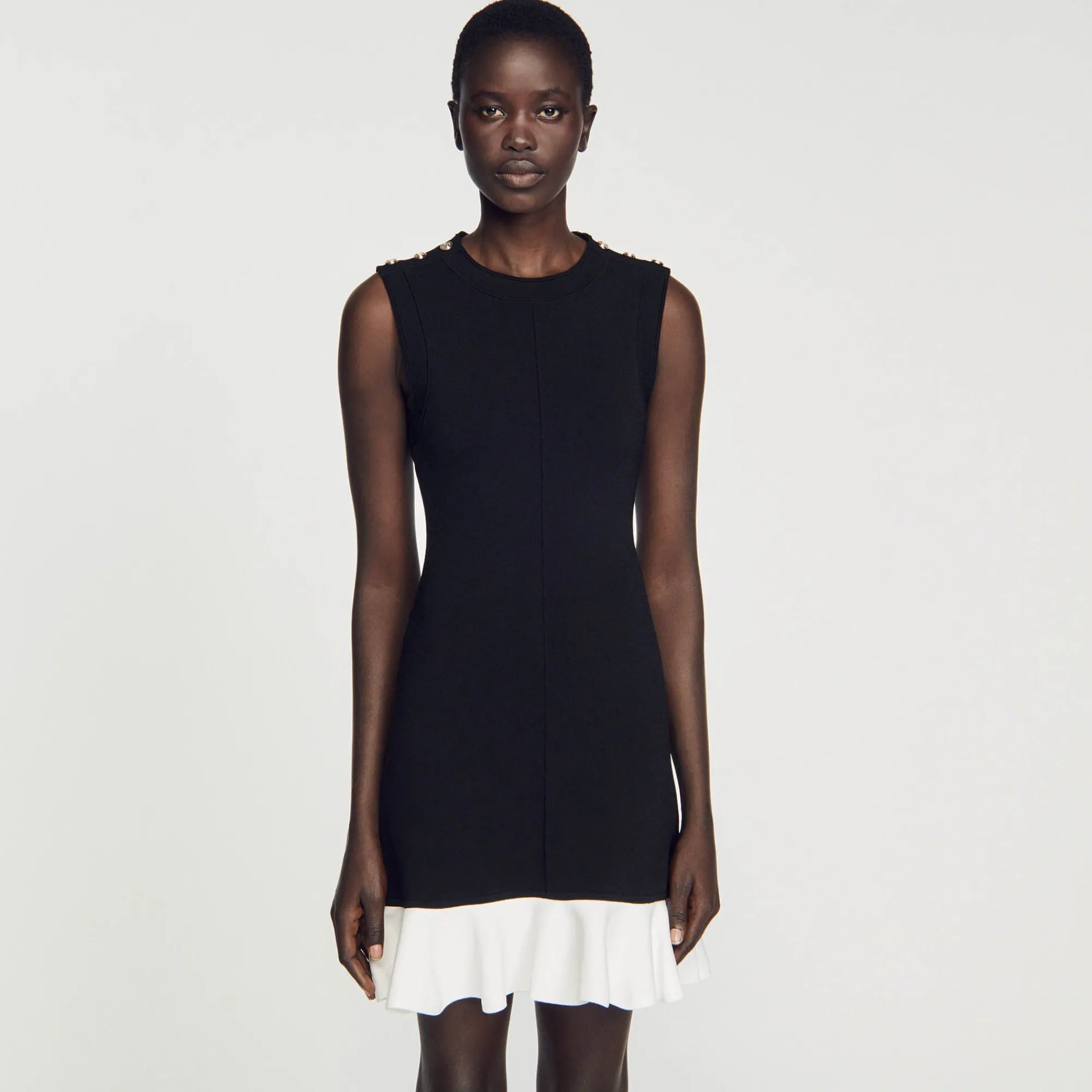 Mulheres Sandro Paris Vestido Curto Bicolor