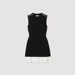 Mulheres Sandro Paris Vestido Curto Bicolor