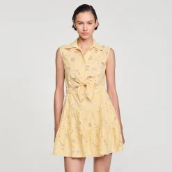 Mulheres Sandro Paris Vestido Curto Bordado