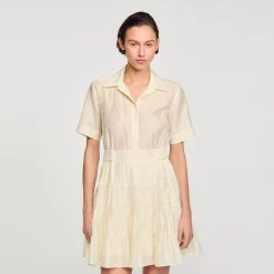 Mulheres Sandro Paris Vestido Curto Com Babados