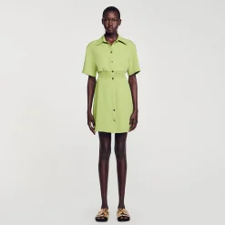 Mulheres Sandro Paris Vestido Curto Com Botoes