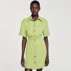 Mulheres Sandro Paris Vestido Curto Com Botoes