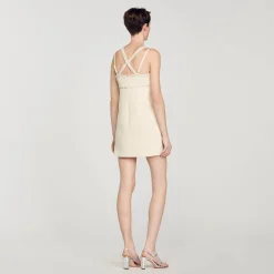 Mulheres Sandro Paris Vestido Curto Com Detalhe De Perola