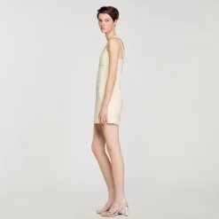 Mulheres Sandro Paris Vestido Curto Com Detalhe De Perola