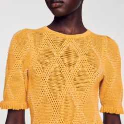 Mulheres Sandro Paris Vestido Curto De Malha