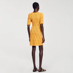 Mulheres Sandro Paris Vestido Curto De Malha
