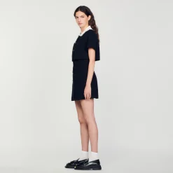 Mulheres Sandro Paris Vestido Curto De Tweed