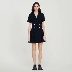 Mulheres Sandro Paris Vestido Curto De Tweed